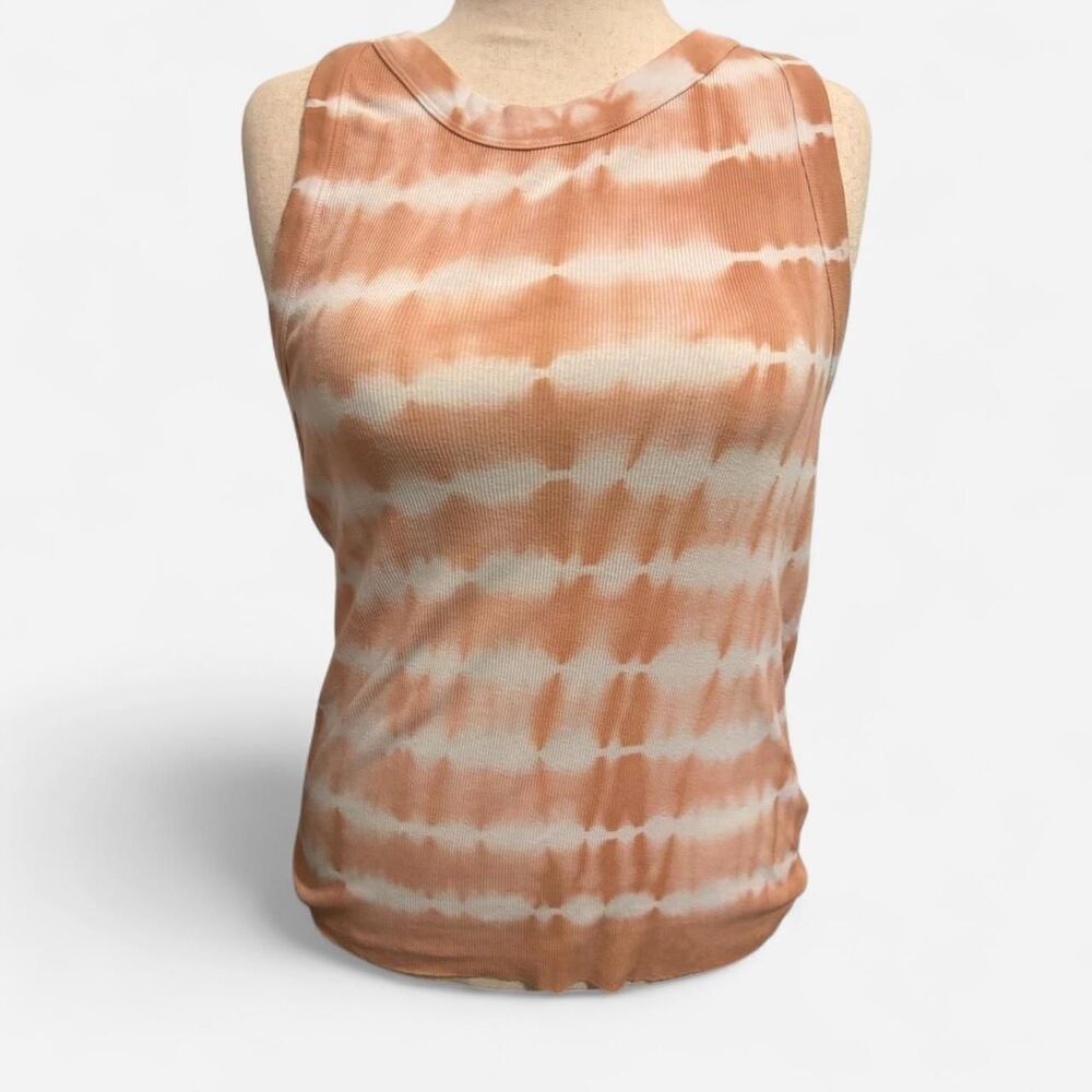 Aerie Women's Pink and White Tie Die Tank XXL